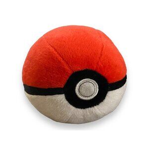 2017 Tomy Pokemon Poke Ball 4" Plush Red and White Bean Bag Stuffed Toy